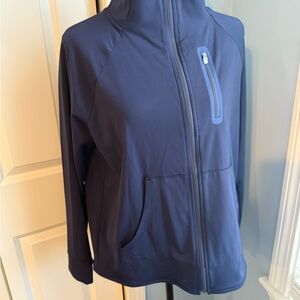 Talbots Blue Utility Jacket with High Collar and Slim Fit